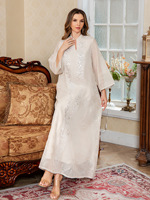 Gaun Wanita Lebaran Muslim Abaya Pesta Berpayet Bordir Ramadan Jalabiya Dubai Abaya Kaftan Vestidos Arab Jubah Panjang 0002