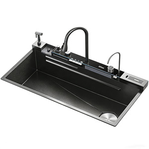 Fregadero de Cocina Rectangular Moderno Minimalista de Acero Inoxidable con Diseño de Ballena de <span class=keywords><strong>1</strong></span> <span class=keywords><strong>Metro</strong></span>, Gran Tamaño, Nano Hecho a Mano con Relieve de Panal - Product Image 6