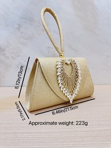 Nuevo Bolso de Mano de Poliéster Dorado con Incrustaciones de Diamantes para Comercio Exterior Transfronterizo, Ideal para Vestidos de Novia, Cumpleaños y Eventos Nocturnos - Tanjing - Product Image 5