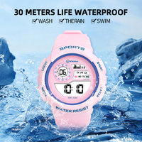 Montre numérique LED unisexe étanche pour étudiants, enfants et adolescents, style sport avec fermoir à boucle antique pour garçons et filles