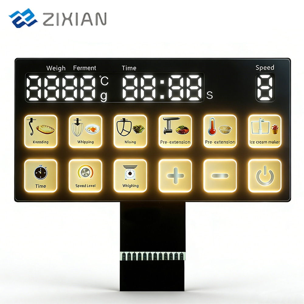 OEM Screen Keyboard Film Waterproof PET/PC Material Multifunctional Kitchen Machine Color Touch Switch Panel Keypad Touch