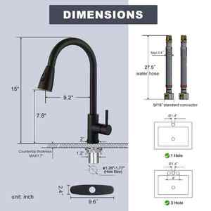 Grifos de Cocina Económicos de Acero Inoxidable 201, Grifo de Agua Moderno, Grifos de Cocina Extraíbles con Rociador, Mezclador de Fregadero - Product Image 3
