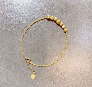 Xinfly Au750 18k Gold Cat Eye Letter Charm Bead <b>Rope</b> <b>Chain</b> Bracelet for Woman - Product Image 5