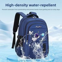 Mochila Escolar Unisex de Gran Capacidad, con Tiras Reflectantes, Transpirable, Duradera, con Correas Curvas, de Nailon, a la Moda