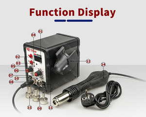 Stazione di Saldatura 8586 2 in 1 con Saldatore e Pistola ad Aria Calda per <span class=keywords><strong>Riparazione</strong></span> di <span class=keywords><strong>Cellulari</strong></span> e PCB - Product Image 6