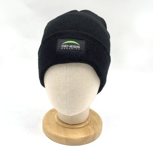 Sombrero de punto negro con logotipo bordado personalizado más vendido Gorro de invierno - Product Image 2