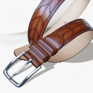 Cinturón de Cuero Casual de Lujo para Hombre para Jeans, Longitud Personalizada, Material de Piel de Vaca con Hebilla de Acero o Aleación, Logotipo Personalizado - Product Image 1