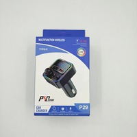 Pengisi Daya Ponsel Cepat 20W Pengisi Daya Mobil QC3.0 USB-A USB-C PD20W dengan Lampu Ambient RGB Tampilan Tegangan Digital 12-24V Logo Kustom OEM