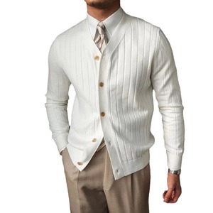 Cardigan Lavorato a <span class=keywords><strong>Maglia</strong></span> a Maniche Lunghe da Uomo per Autunno Inverno, Casual con Scollo a V e Bottoni, Tinta Unita - Product Image 5