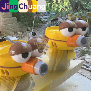 Cheval à Bascule Extérieur en FRP pour Enfants, Modèle Hokey Pokey, Équipement de Loisirs de Maternelle à Ressort - Product Image 1