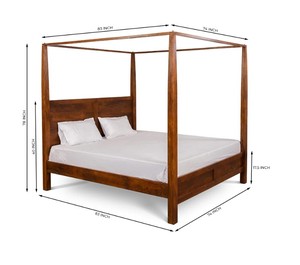 Cama King Size Aziz de Madera de Mango es una cama con cabecero impregnada de la esencia de la resistencia, fabricada con madera de mango de primera calidad. - Product Image 2
