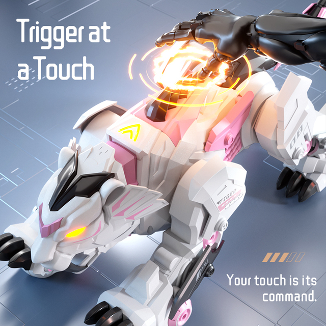Indoor & Outdoor 2.4G RC Mechanical Tiger Robot - Smart Interactive Toy with Programmable Dance, Light Effects