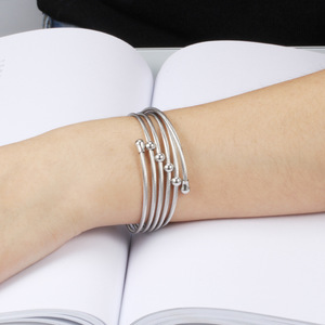 Pulsera Elástica de Acero Inoxidable con Espiral de Titanio Estilo Retro Europeo Americano de 5 mm para Mujer, Joyería de Moda - Product Image 4