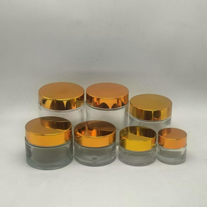 ขวดแก้วบรรจุภัณฑ์เครื่องสำอางแบบพกพาใส ขนาด 5G 10G 15G 20G 30G 50G 60G 100G พร้อมฝาสีทอง ขายส่ง - Product Image 4