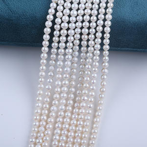 Perles de Zhuji en gros, perles rondes d'imitation AK de 4-5 mm, perles en vrac, perles d'eau douce naturelles, composant de bricolage - Product Image 1