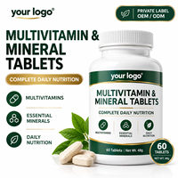 Comprimés multivitaminés et minéraux |   Complément multivitaminé quotidien |   Soutien immunitaire et énergétique |   60 comprimés |   Marque privée OEM