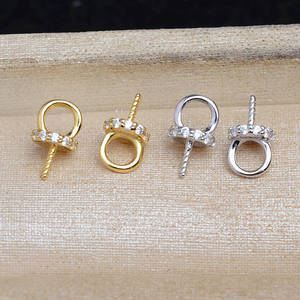 Accesorios de Plata S925 para DIY, Soporte para Colgante de Perla Vacío 5773, Bucle Cerrado, 8-12 Piezas por Precio, Fornituras de Joyería - Product Image 3