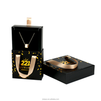 Boîtes à bijoux en carton de luxe personnalisées, boîte à tiroir en papier spécial, poignée en ruban, logo en estampage à chaud pour l'emballage des colliers