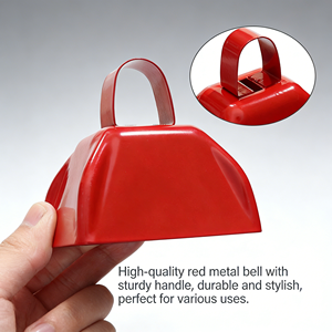Cloche de fer carrée moderne de haute qualité, 3 pouces, en métal découpé, sonore, rustique, pour fêtes, avec poignée, idéale pour les événements sportifs et les fêtes. - Product Image 2
