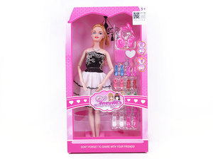 Jinming Adorable Poupée Habillée Mannequin de Mode pour Fille Jeu de Transformation Poupée en Plastique PVC Rose avec Vêtements et Valise pour Filles - Product Image 2