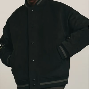 سترات رياضية رجالية مخصصة بشعار مطرز من الشينيل، سترة بيسبول فضفاضة بتصميم مميز - Product Image 4