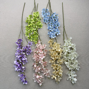 ดอกมะลิประดิษฐ์แบบสามแฉก ตกแต่งดอกไม้แขวน สีม่วง น้ำเงิน ชมพู เขียว ผ้าไหม สำหรับงานแต่งงาน - Product Image 4