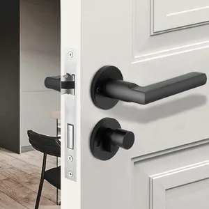 Grosir internal pintu furniture set-Modern Sederhana Pintu Produsen Aksesoris Internal Main Hitam Handle Pintu//