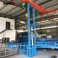 Plateforme élévatrice de fret à rail vertical hydraulique, montée au mur, pour le transfert de marchandises en entrepôt multi-niveaux