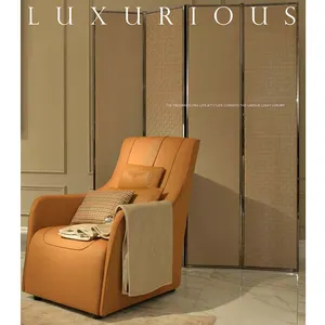 Post-modern simple leisure lounge chair living room single sofa chair Hong Kong style light luxury book chair
