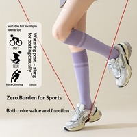Chaussettes de compression pour mollets de yoga pour femmes, professionnelles, pour le sport, le fitness, la course à pied, la corde à sauter, amincissantes, mi-longues, rayées