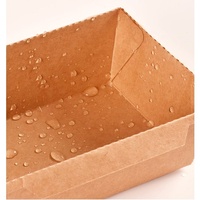 Boîtes jetables autoportantes en papier kraft 700 ml pour la restauration rapide, les fruits à emporter, avec couvercle à fenêtre en plastique, pour sushis, salades et usage en restaurant
