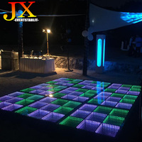Panel de Piso de Baile con Espejo Infinito 3D Interactivo de Cristal Magnético que Cambia de Color para Discotecas y Bodas, Luz LED de 16 x 16
