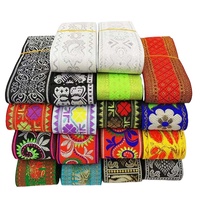 5cm Rideau Matériel De Couture Vêtements Accessoires Fleur Motif Jacquard Dentelle Ruban Costume Textile Ethnique Bord Sangle Garnitures