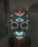 Masque LED Jour des Morts pour Adultes, Masques Lumineux pour le Visage, Costume de Fête d'Halloween pour Femmes et Hommes G25-527