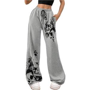 Pantalones Deportivos Y2K Personalizados para Mujer, de Pierna Ancha, Cintura Alta, Forro Polar, Estilo Gótico Grunge, Ropa Urbana - Product Image 3