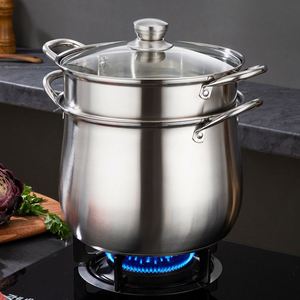 Olla Alta Clásica de Acero Inoxidable, de Gran Capacidad, con Doble Fondo Antiescaldaduras, para Uso Doméstico y Comercial - Product Image 5