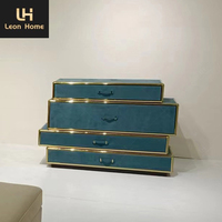 Table d'entrée en cuir de crin de cheval vert élégant de haute qualité, console de luxe avec tiroir