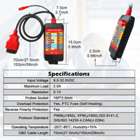 Nuevo Lector de Códigos OBD2 WOYO CTB007 PRO, Caja de Conexión Digital de 16 Pines con Pantalla LCD VRMS, Datos de 12V, USB, Herramienta de Diagnóstico Automotriz para Pruebas de ECU