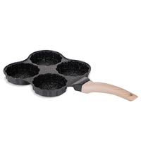 Sartén para Huevos RAF R2548 de 19 cm, 4 en 1, Antiadherente, Multisección, para Desayunos, Huevos, Panqueques, Apta para Todo Tipo de Cocinas