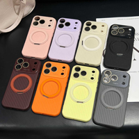 Étui en silicone avec support magnétique rotatif, motif rayures de bagages et grande fenêtre pour objectif, pour iPhone 18 Pro Max 17 Pro Max