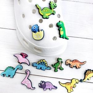 Chaussures tendance et stylées en forme de <span class=keywords><strong>dinosaure</strong></span> Tyrannosaurus Rex avec ornements à boucle florale en PVC DIY Transfrontalier MQ020 Chine - Product Image 2