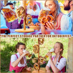 حامل بريتزل حامل على شكل شجرة خيزران شماعات مع أذرع معلقة كعك الدونات وخطاف نقانق - Product Image 6