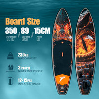 TIDETREK 11'6" 35" Planche de paddle gonflable en promotion, planche de surf Drop Stitch, subboard, planche de surf aquatique, paddle surf ISUP