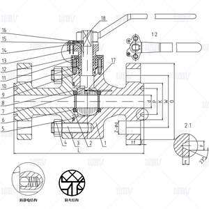 Válvula de bola forjada ANSI Q41F-150LB/300LB con tratamiento térmico FRAS y vástago sólido a prueba de fugas - Product Image 2