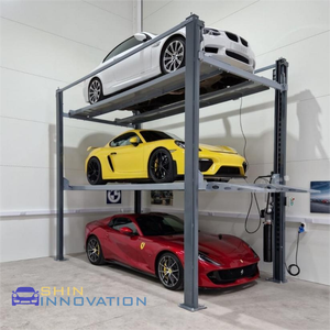 Harga Pabrik Lift Parkir Mobil Bertingkat Empat Tiang Hidrolik Triple Stacker 3 Tingkat Kapasitas 2500kg Tinggi Angkat 2000mm - Product Image 1