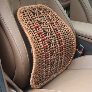 Hand-Woven Ice Silk Lumbar Cushion Breathable Massage <b>Backrest</b> For Car Seat Summer Use - Product Image 2