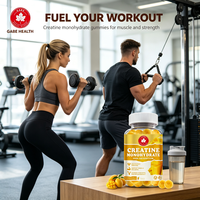 Gummies de créatine monohydrate à absorption élevée, saveur mangue, 60 unités, pour la force et l'endurance musculaire, marque privée OEM, personnalisables
