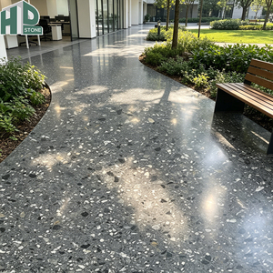 Dalles de terrazzo grises en <span class=keywords><strong>pierre</strong></span> inorganique préfabriquée, aspect marbre moderne, antidérapantes, <span class=keywords><strong>pour</strong></span> la décoration de terrasses extérieures - Product Image 1