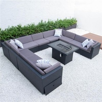 Canapé en rotin d'extérieur au design simple avec table basse Meubles de patio pour jardin