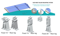 Support de montage de panneaux solaires lestés en aluminium pour toit plat, orientation est-ouest, système solaire 15KW, structure de montage de toit I Art Sign